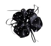 alloneslife Elegantes coleteros para el pelo, diseño de lunares, color negro y blanco, lazo de alta elasticidad, para mujeres y niñas (color negro)