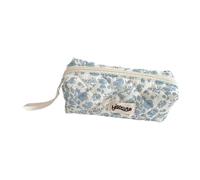 alloneslife Estuche con estampado floral, bolsa para bolígrafos, organizador escolar para gomas de borrar, marcadores, tijeras, bolsa de lazos, caja floral, bolígrafo de gran capacidad para la escuela