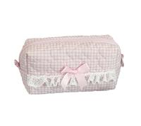 alloneslife Estuche de encaje de algodón de alta capacidad, organizador de lápices multiusos, bolsa de cosméticos de viaje para estudiantes y mujeres, bolsas de lápices de gran capacidad, a, Mass