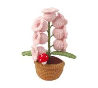 alloneslife Everlasting Flower Gift - Lámpara de noche LED para decoración romántica del hogar, hecha a mano en crochet, valle