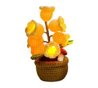 alloneslife Everlasting Flower Gift - Lámpara de noche LED para decoración romántica del hogar, hecha a mano en crochet, valle