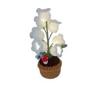alloneslife Everlasting Flower Gift - Lámpara de noche LED para decoración romántica del hogar, hecha a mano en crochet, valle