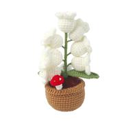 alloneslife Everlasting Flower Gift - Lámpara de noche LED para decoración romántica del hogar, hecha a mano en crochet, valle
