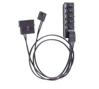 alloneslife Hub de ventilador de 4 pines de 1 a 5 vías, cable de extensión interno de ventilador de refrigeración de CPU, placas base de 4 pines, divisor de PVC de metal