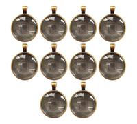 alloneslife Juego de 10 bandejas redondas para colgantes de 25 mm, base de bisel, accesorios para manualidades, juego de suministros para manualidades de joyería