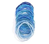 alloneslife Juego de 30 cuentas de cristal vibrantes, tobilleras de colores, cadena de mano para mujeres de moda, uso diario, talla única, como se describe