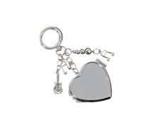 alloneslife Llavero de tocador portátil con forma de amor, espejo con cadena, colgante de bolsa de moda, decoración para bolsa, mochila o llaves, llavero cosmético, A02., Talla única