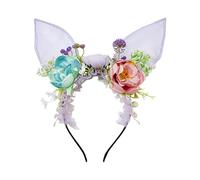 alloneslife Lovely Bunnies - Diademas elásticas para el pelo de conejo de felpa de Navidad para fiestas y cosplay (lavanda)