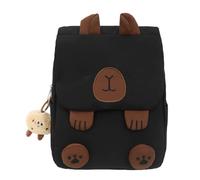 alloneslife Mochila japonesa con solapa de animales de dibujos animados para mujeres y niñas, estilo informal, para exteriores, estudiante, gran capacidad, con cremallera, mochila escolar de nailon de