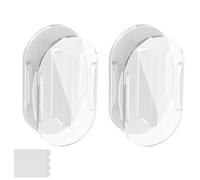 alloneslife Paquete de 2 soportes acrílicos para cables USB con tiras adhesivas fuertes, organizadores de cables de escritorio de pared de vidrio, fácil instalación, fácil de instalar, juego de