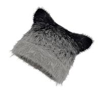 alloneslife Sombrero de gatito de gran tamaño con oreja, bonito sombrero de esquí colorido, orejas peludas, accesorios de dibujos animados para fotos, envoltura para la cabeza al aire libre para