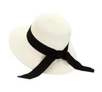 alloneslife Sombrero de paja multiusos con protección solar para mujer, transpirable y cómodo para vacaciones en la playa y actividades al aire libre, Leche blanca, S-4XL