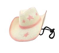 alloneslife Sombrero de paja vintage con estampado de estrellas, ala ancha, protección solar para vacaciones en la playa, actividades al aire libre, hombres y mujeres, unisex, Blanco leche., S-4XL