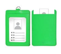 alloneslife Tarjetero de autobús, elegante tarjetero, almacenamiento conveniente de poliuretano para oficina y negocios, verde fluorescente, 8*11cm