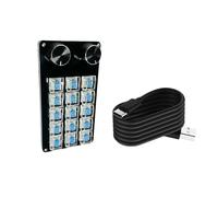 alloneslife Teclado macro personalizable con doble perilla, 9 teclas, 10 teclas, 12 teclas, 15 teclas, teclado mecánico para juegos programable