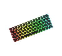 alloneslife Teclado mecánico portátil con cable para juegos, retroiluminado LED, 61 teclas, intercambiable en caliente, mecánico, mejorado, apto para viajes, oficina