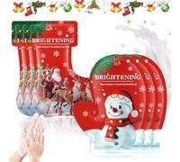 Allony Foot Peel Mask Set, 3 Piezas Mascarilla Exfoliante Pies+3 Piezas Guante Exfoliante, Mascarilla Pies Secos y Agrietados, Patrón Navideño, Exfoliación Profunda para Suavizar la Piel (B)