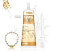 Allony Pegamento para Joyería, Cola Blanca Manualidades, Cola Transparente, Pegamento para Joyas, Pegamento Extrafuerte, Unión de Precisión para Perlas, Arte, Joyería, Bricolaje, 100ML