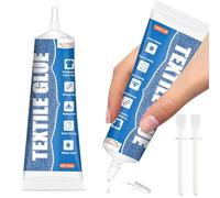 Allony Pegamento Textil, Pegamento para Telas y Tejidos, Fabric Glue, Pegamento para Ropa, Vaqueros, Camisas y Sofás de Tela, Dobladillo, Reparación, Pegado, Artesanía, Transparente y Lavable, 50ml*2