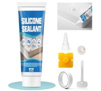 ALLONY Silicona Baño, Silicona Blanca, Siliconas Exterior Impermeable, Sellador Juntas, Flexible Duradera, siliconas Neutra para Baño Ducha Cocina, Ventanas, Sanitaria Sellador, 150ML