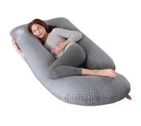 ALLOPERA, cojín de Embarazo 145 cm - Soporte para piernas, Espalda, Cuello, Hombros, Caderas, Abdomen para Mujeres Embarazadas, con Funda extraíble y Lavable de 100% algodón