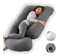 ALLOPERA, coquettish Embarazo 145 cm - Soporte para piernas, Espalda, Cuello, Hombros, Caderas, Abdomen para Mujeres Embarazadas, con Funda extraíble y Lavable de Punto (Gris Oscuro)