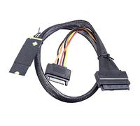 Allowish M. 2 SFF-8643 a U.2 SAS SFF-8639 con Cable de conexión de Servidor SATA 15P (0.5m,Black)