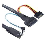 Allowish M. 2 SFF-8643 to U.2 SFF-8639 with SATA 15P and 7P 90 Server Connection Cable (0.8m,Black)