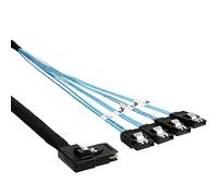 Allowish Mini SAS SFF-8087 a 4 Puertos SATA Servidor de Alta Velocidad Cable de conexión (1m,Black)
