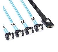 Allowish Mini SAS SFF-8087 to 4 Ports SATA 90 Degree High-Speed Server Connection Cable (1m,Black)