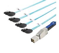 Allowish Mini SAS SFF-8644 con IC a 4 Puertos SATA 7P Hembra Cable Adaptador (2m,Black)