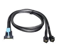 Allowish PCI-E 5.0 MCIO 8X 74Pin a 2X 36Pin Mini SAS HD SFF-8643 Cable de extensión de Datos y Cable (0.5m)