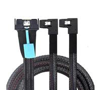 Allowish PCI-E 5.0 MCIO 8X 74Pin a 2X 36Pin Mini SAS SFF-8087 ángulo Izquierdo Cable de extensión de Datos y Cable (0.5m)