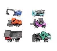 Alloy Construction Trucks Colorful Assorted 6 Piece Construction Vehicle Set with Excavator Forklift Road Roller Cement Mixer Dump Truck Dozer for Kids Construction Play