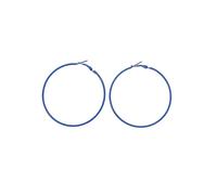 Alloy Geometric Circle Earrings Simple Large Round Earbobs Circle Earrings for Woman Lady Girl Blue (About 6cm)