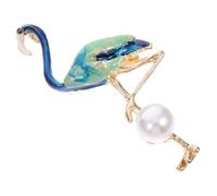 Alloy Jewelry Women Boutonniere Anklets Pearl Party Flamingos Funny Brooches Tree Rhinestone Brooch Corsage Her Bridal Decorations Flamingo Lapel Pins Blue
