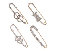 Alloy Pin Sweater Cardigan Set Vintage Crystal Breastpin Creative Rhinestones Brooches Practical Lovely Cat Brooch for Women Girls (Gold)