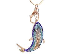 Alloy Whale Keychain, Sparkling Whale Key Ring Charm, Fashionable Bling Jewelry Accessory, 5.12 Inches, Cute Decorative Gift for Wife, Girlfriend, Mom, Girls, Women, Everyday Use