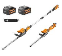 Alloyman 20 V 7,4 W Hours 2 en 1 - Cortasetos telescópico con batería, cortasetos para arbustos y setos