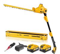 Alloyman Cortasetos Telescópico de Batería 20V MAX, Cortasetos de Barra Inalámbrico con Cuchilla 40 cm, 2 Baterías 4,0 Ah y Cargador, Barra Extensible 2,4 m para Setos y Arbustos