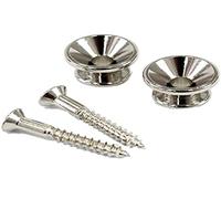 Allparts AP 0670-001 - Botones para correa (2 unidades, níquel y piezas pequeñas para guitarra eléctrica)