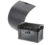 ALLPOWERS 2400W Estación de energía portátil S2000 Pro batería portátil LiFePo4 de 1451Wh generador solar de salida de CA 4x2400W con MPPT y SAI＜15ms (S2000 PRO+SF200 (200W))