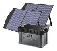 ALLPOWERS 2400W Estación de energía portátil S2000 Pro batería portátil LiFePo4 de 1451Wh generador solar de salida de CA 4x2400W con MPPT y SAI＜15ms (S2000 PRO+SP027*2 (100W))