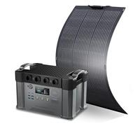 ALLPOWERS 2400W Estación de energía portátil S2000 Pro batería portátil LiFePo4 de 1451Wh generador solar de salida de CA 4x2400W con MPPT y SAI＜15ms (S2000 PRO+SF100 (100W))