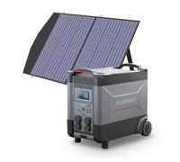 ALLPOWERS Estacion de Energia Portatil R4000, Ampliable Hasta 12,96 kwh, 3456Wh(Pico 6000W) Generador Solar con Batería LiFePo4, 4×4000W Tomas de CA, Carga Rápida de 1,2H (R4000+SP027)