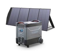 ALLPOWERS Estacion de Energia Portatil R4000, Ampliable Hasta 12,96 kwh, 3456Wh(Pico 6000W) Generador Solar con Batería LiFePo4, 4×4000W Tomas de CA, Carga Rápida de 1,2H (R4000+SP033)