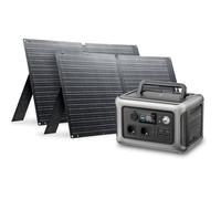 ALLPOWERS Generador solar R600 299WH 600 W con 2 paneles solares 100W | baterías LiFePO4, 2 salidas de CA de 600 W con 2 paneles solares de 100W, emergencia para viajes, camping, RV