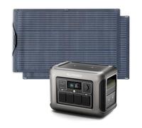 ALLPOWERS R1500 Generador Solar con 2 Paneles solares SF100 de 100 W, batería LiFePO4 de 1152 WH con estación de energía portátil de CA de 1800 W para jardín, Viajes, Camping, RV