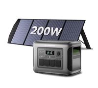 ALLPOWERS R1500 LITE Estación de Energía Solar con UPS <15ms, 1600W/1056Wh, Carga Rápida MPPT 650W, Para Emergencias Hogar y Exteriores (R1500 LITE+SP033-200W)