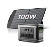 ALLPOWERS R1500 LITE Estación de Energía Solar con UPS <15ms, 1600W/1056Wh, Carga Rápida MPPT 650W, Para Emergencias Hogar y Exteriores (R1500 LITE+SP027-100W)